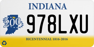 IN license plate 978LXU