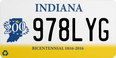 IN license plate 978LYG