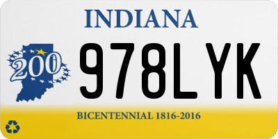 IN license plate 978LYK