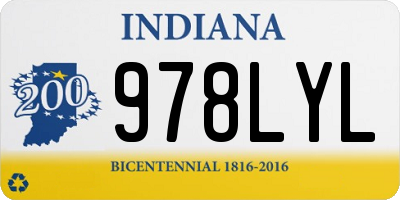 IN license plate 978LYL