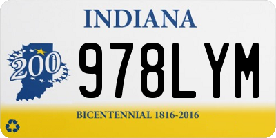 IN license plate 978LYM