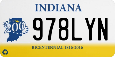IN license plate 978LYN