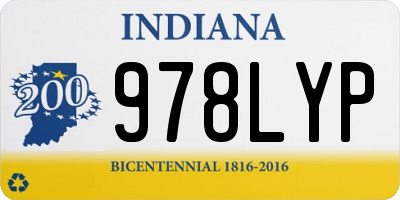 IN license plate 978LYP