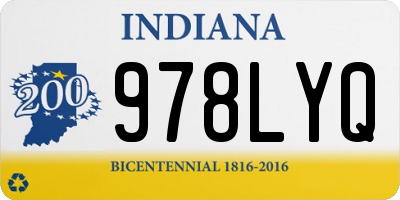 IN license plate 978LYQ