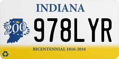 IN license plate 978LYR