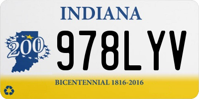 IN license plate 978LYV