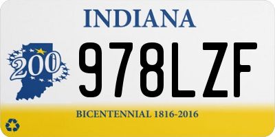 IN license plate 978LZF