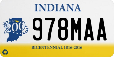IN license plate 978MAA