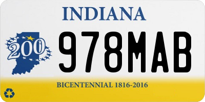 IN license plate 978MAB