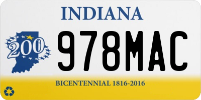 IN license plate 978MAC