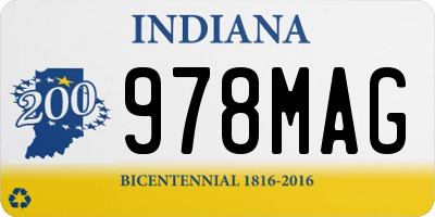 IN license plate 978MAG