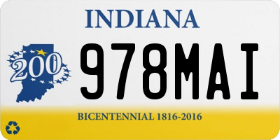 IN license plate 978MAI