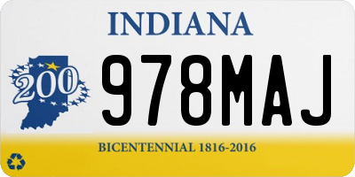 IN license plate 978MAJ