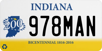 IN license plate 978MAN