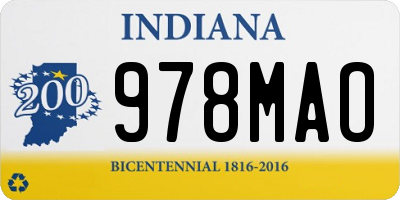 IN license plate 978MAO