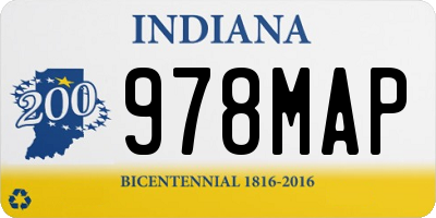 IN license plate 978MAP