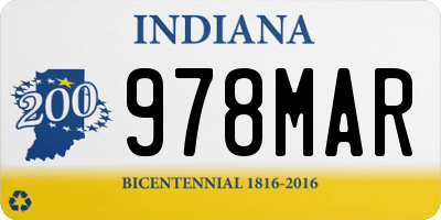 IN license plate 978MAR