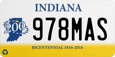 IN license plate 978MAS