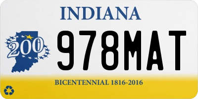 IN license plate 978MAT