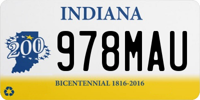 IN license plate 978MAU