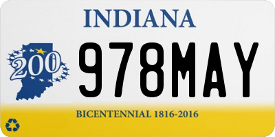 IN license plate 978MAY