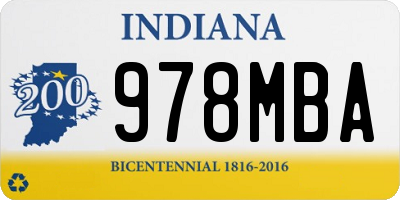 IN license plate 978MBA