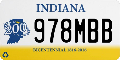 IN license plate 978MBB