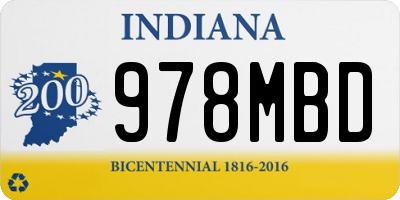 IN license plate 978MBD