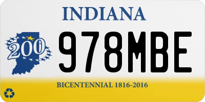IN license plate 978MBE