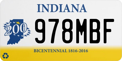 IN license plate 978MBF
