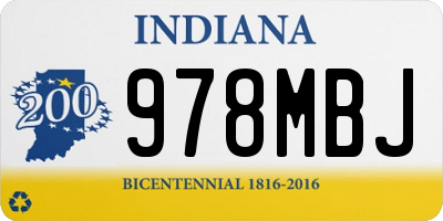 IN license plate 978MBJ