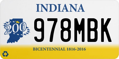 IN license plate 978MBK