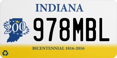 IN license plate 978MBL