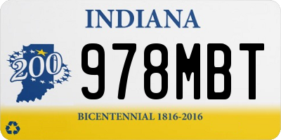 IN license plate 978MBT
