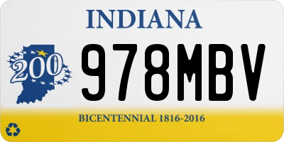 IN license plate 978MBV