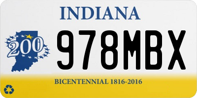 IN license plate 978MBX