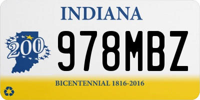 IN license plate 978MBZ