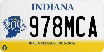 IN license plate 978MCA