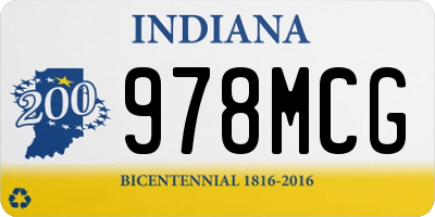 IN license plate 978MCG