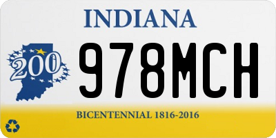 IN license plate 978MCH