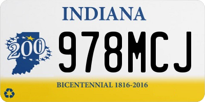 IN license plate 978MCJ
