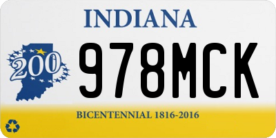 IN license plate 978MCK