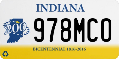 IN license plate 978MCO
