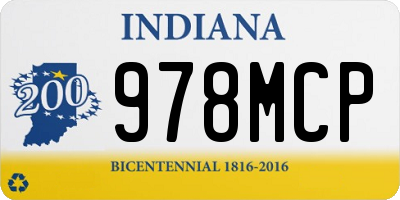 IN license plate 978MCP