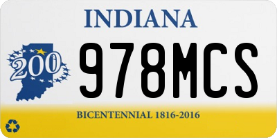 IN license plate 978MCS