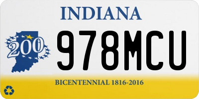 IN license plate 978MCU