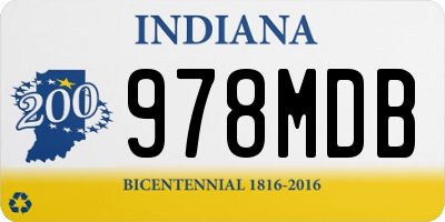 IN license plate 978MDB