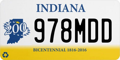 IN license plate 978MDD