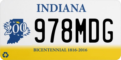 IN license plate 978MDG