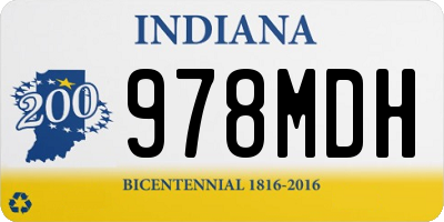 IN license plate 978MDH